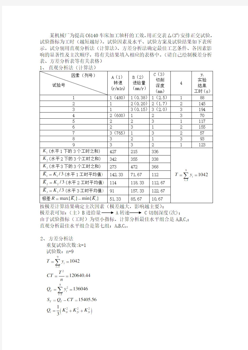 课后作业试验设计与数据处理