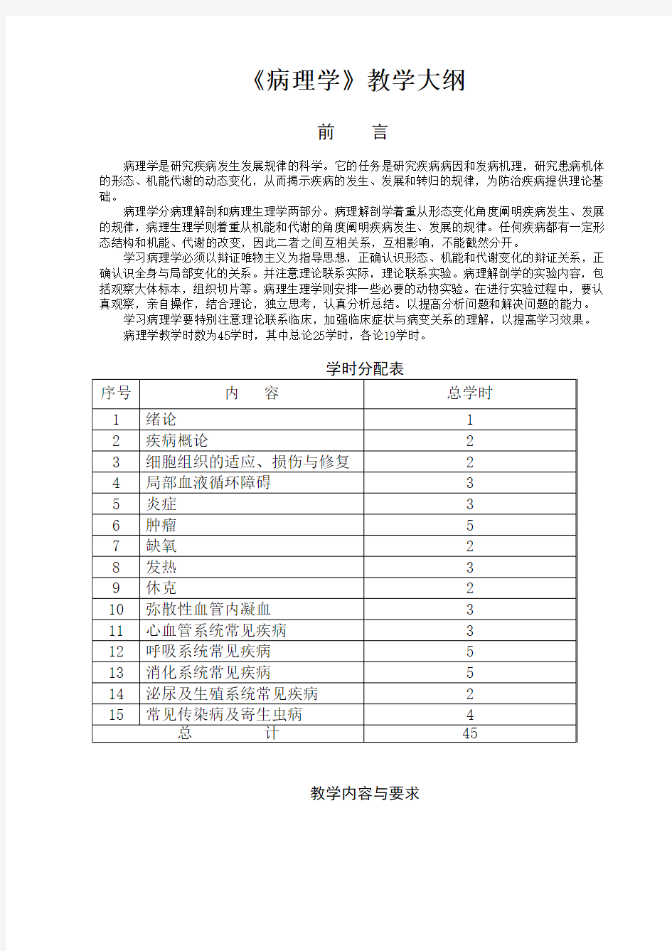 (完整word版)《病理学》教学大纲