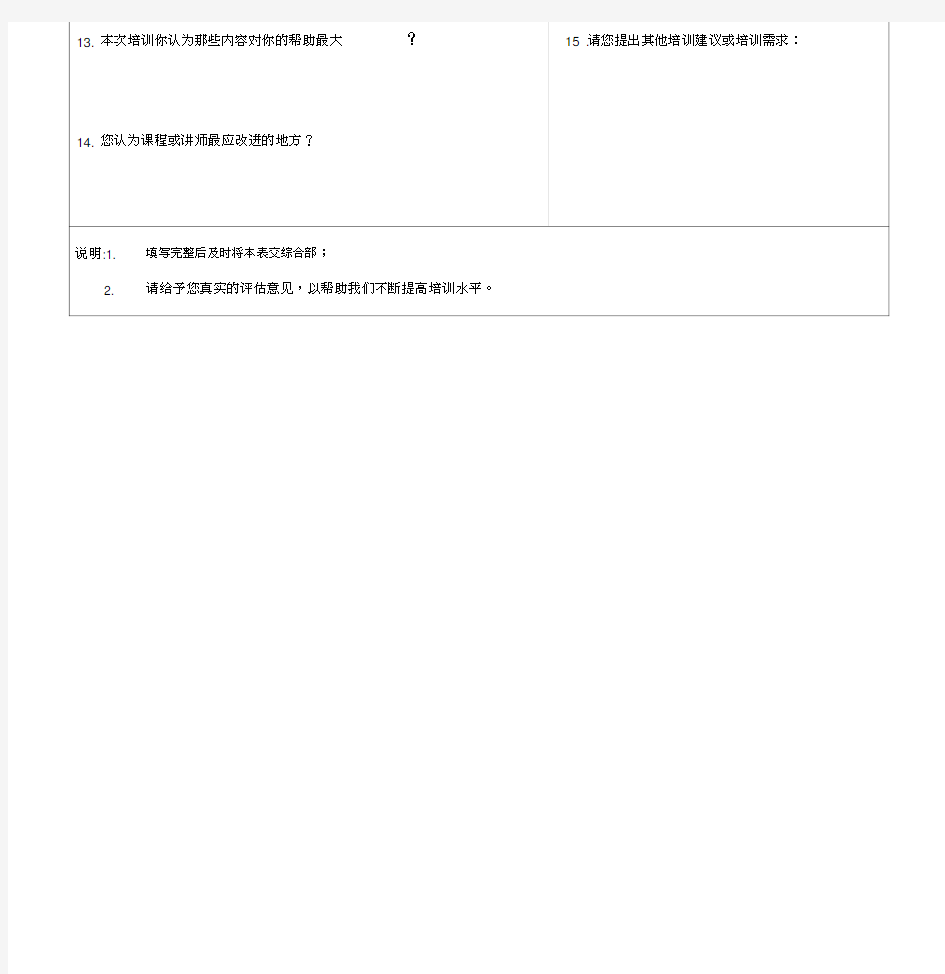 培训效果评估表(最终版)