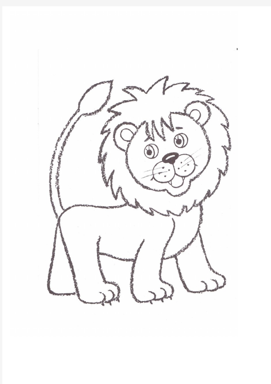 儿童对照填色涂色画-狮子