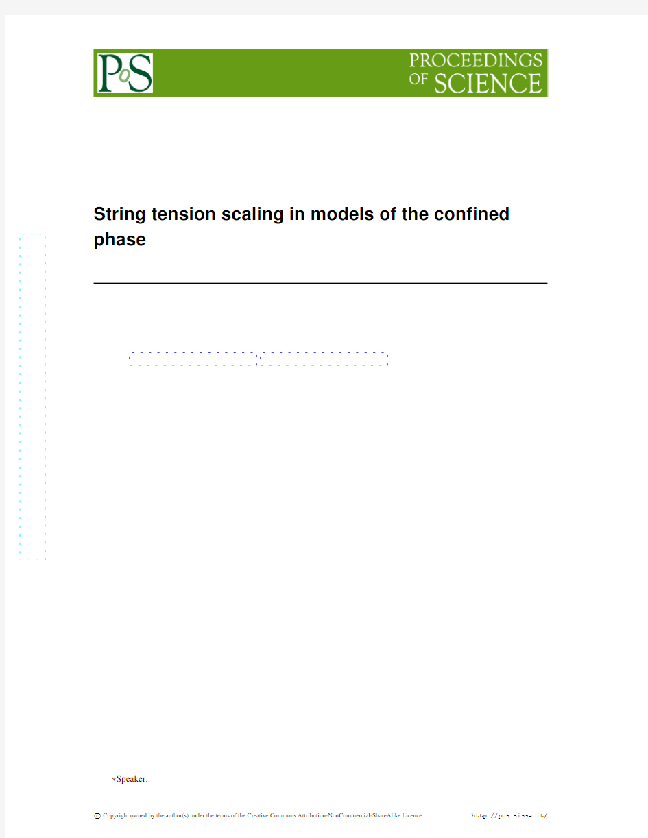 String tension scaling in models of the confined phase