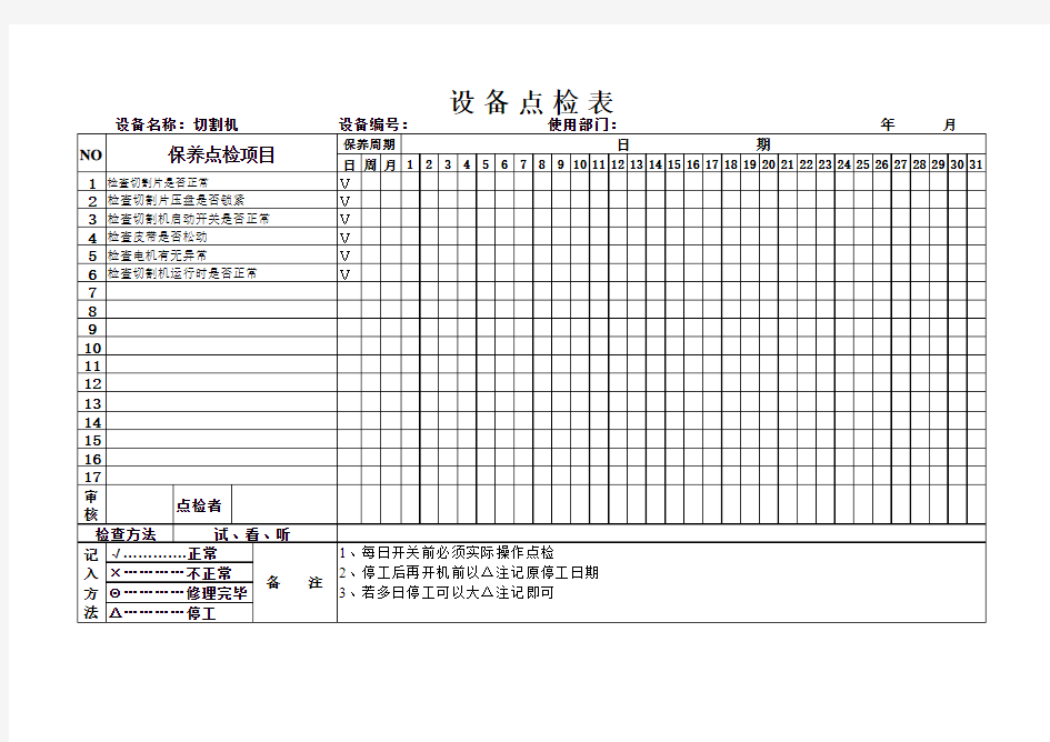 设备点检表(1)