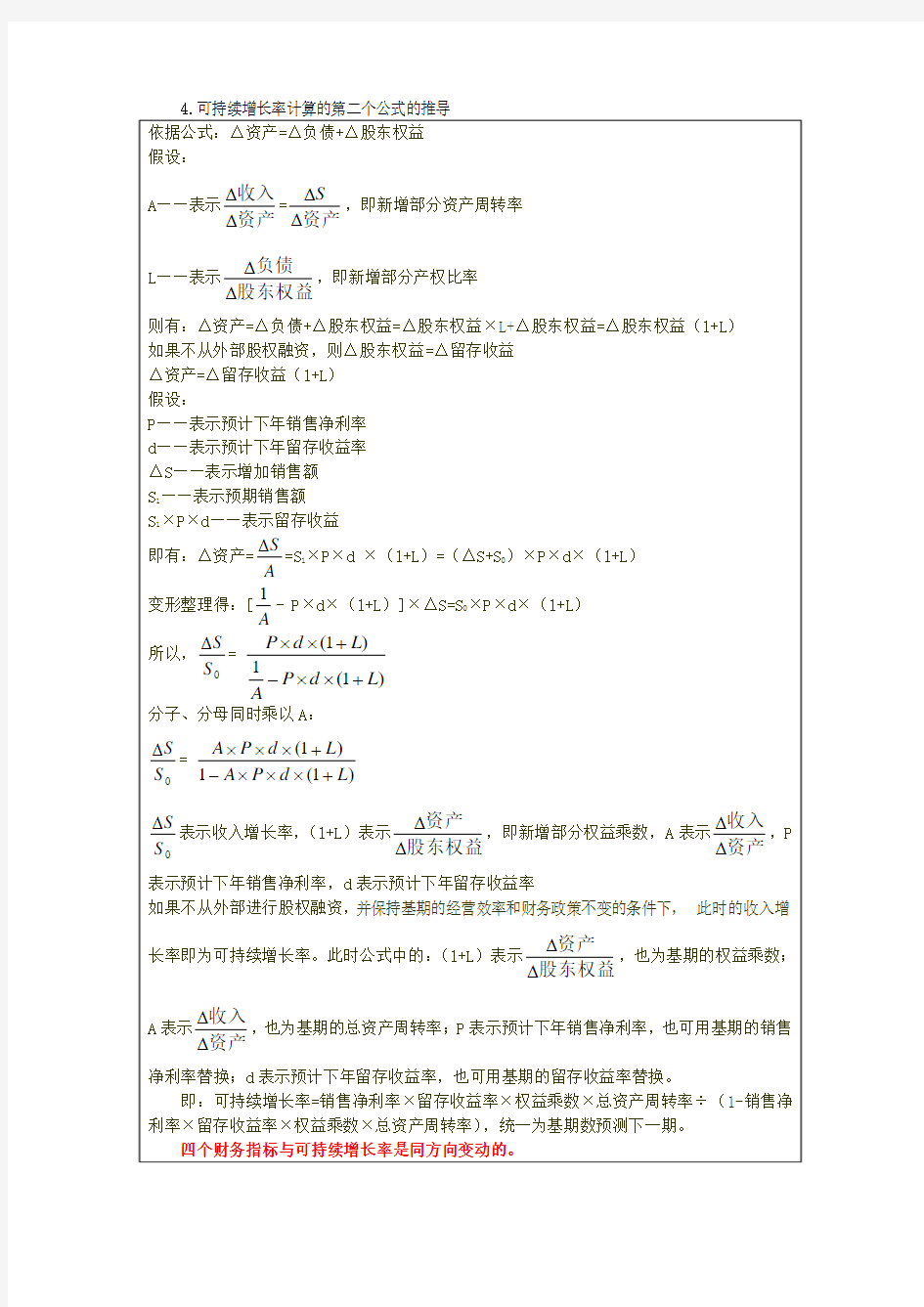 4可持续增长率计算的第二个公式的推导