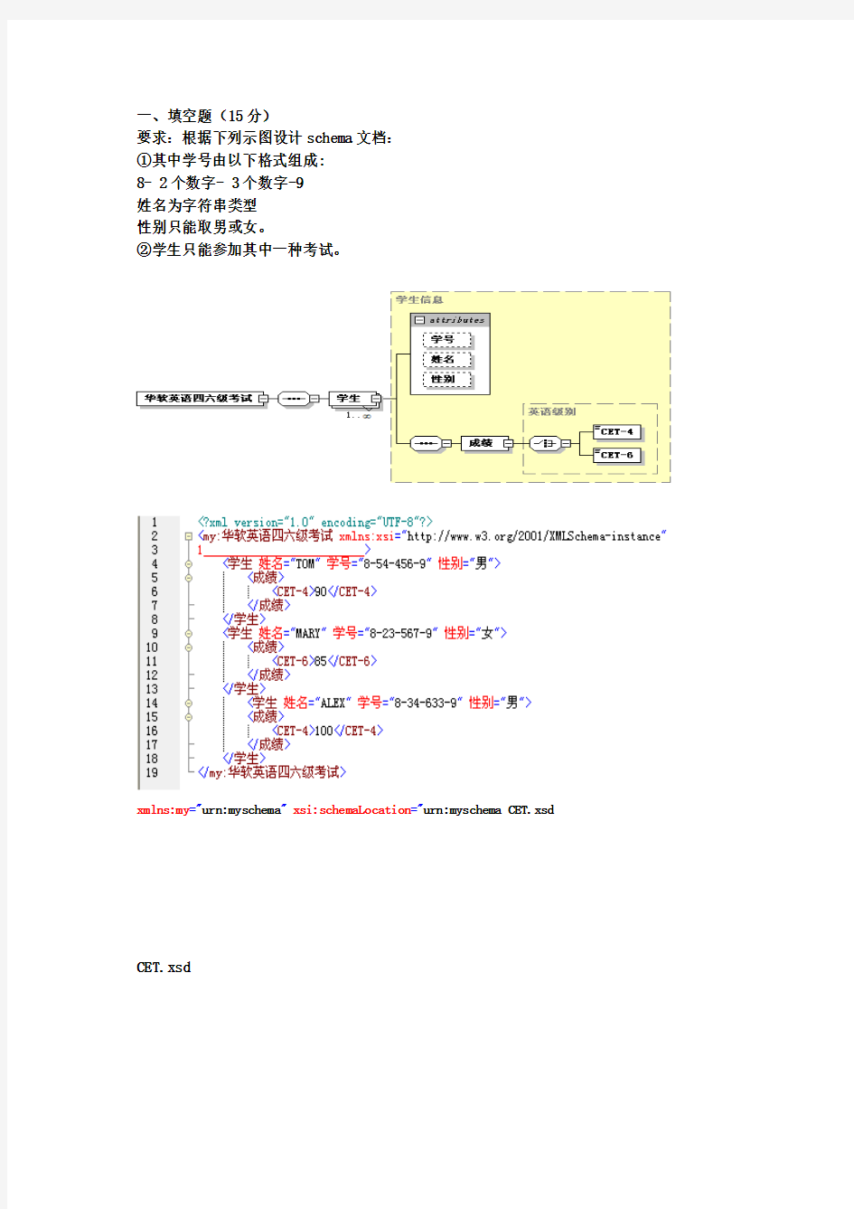 XML简明教程测试题