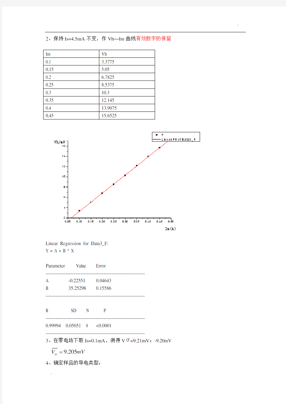 实验报告 霍尔效应