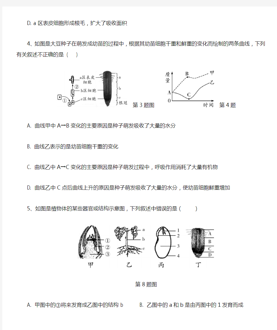 生物会考识图题训练带答案