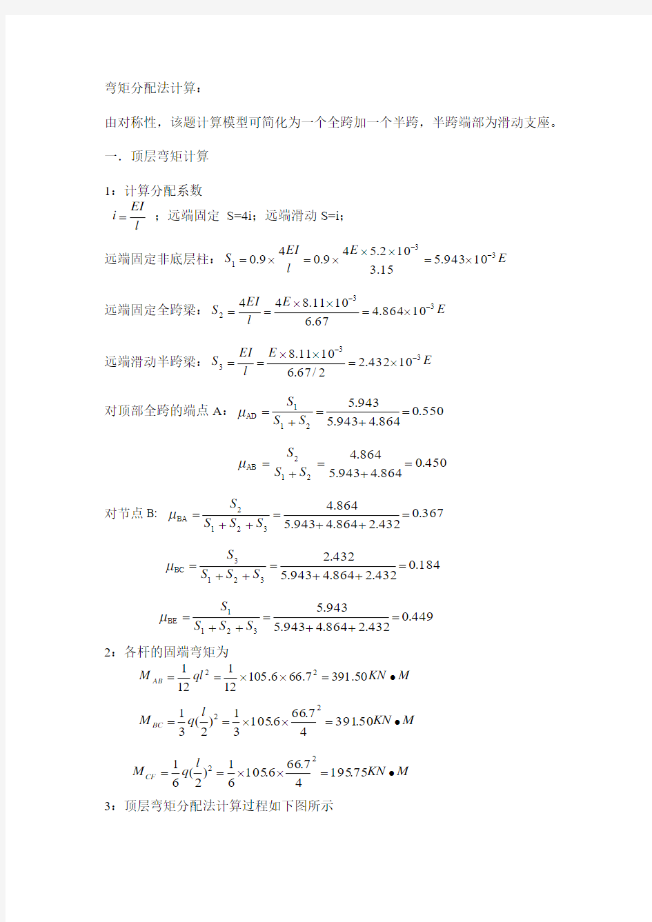 弯矩分配法例题