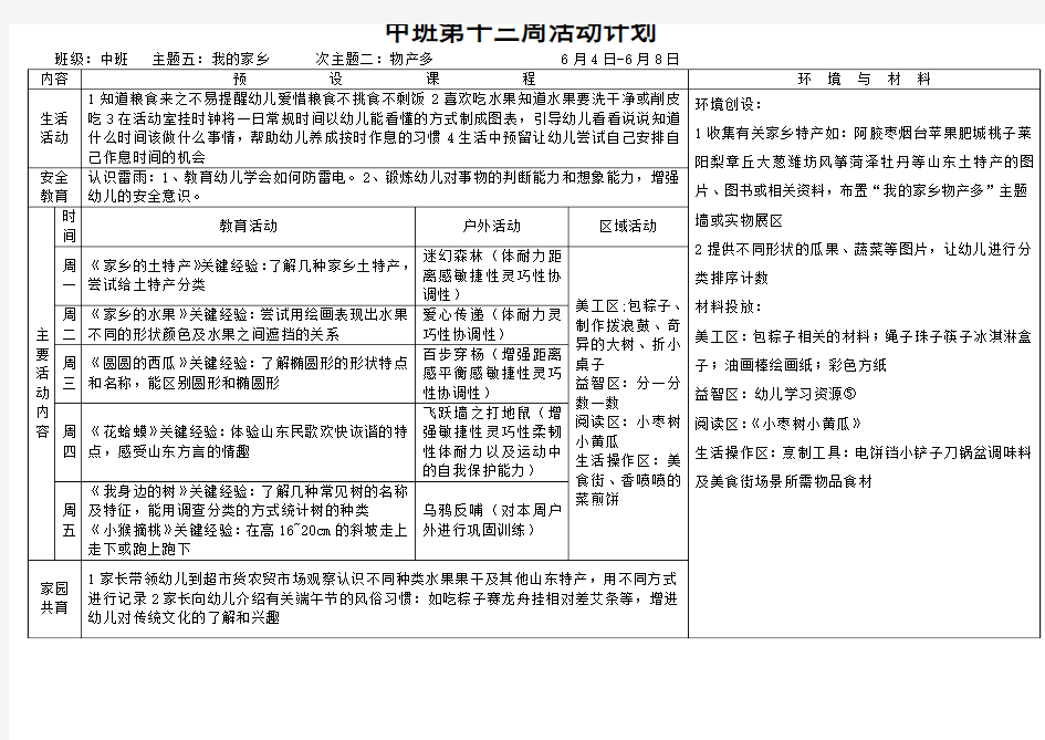 第十三周计划