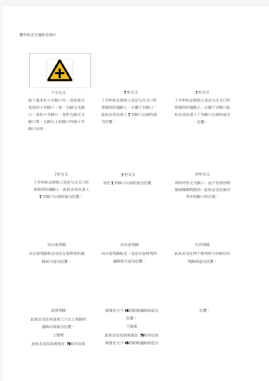 驾照考试之交通标志大全.(DOC)