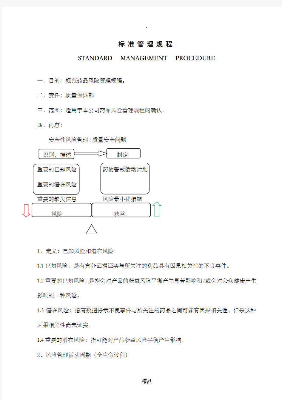 药品风险管理规程