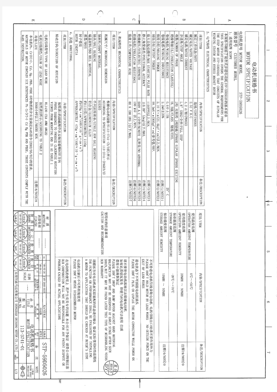 信浓57步进电机STP-59D5026规格书