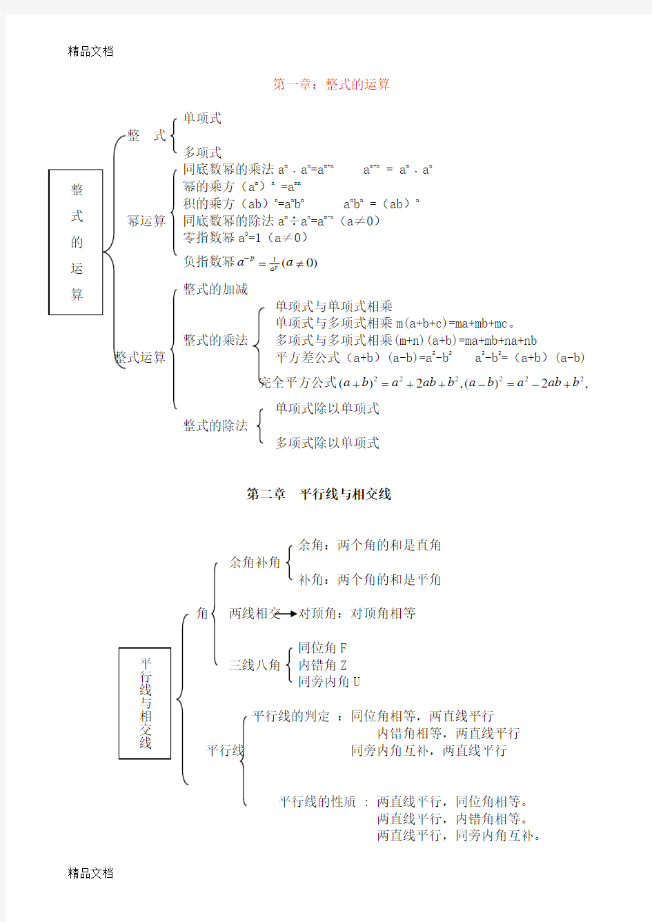 最新北师大版数学七年级下册知识点总结-数学七年级下册知识点