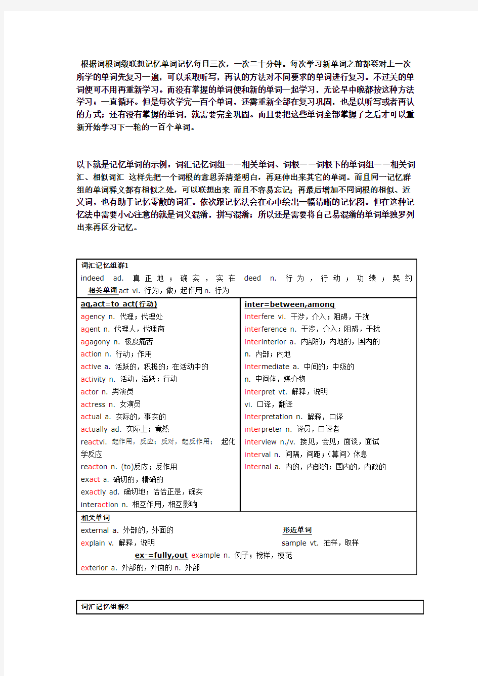 根据词根词缀联想记忆单词记忆每日三次