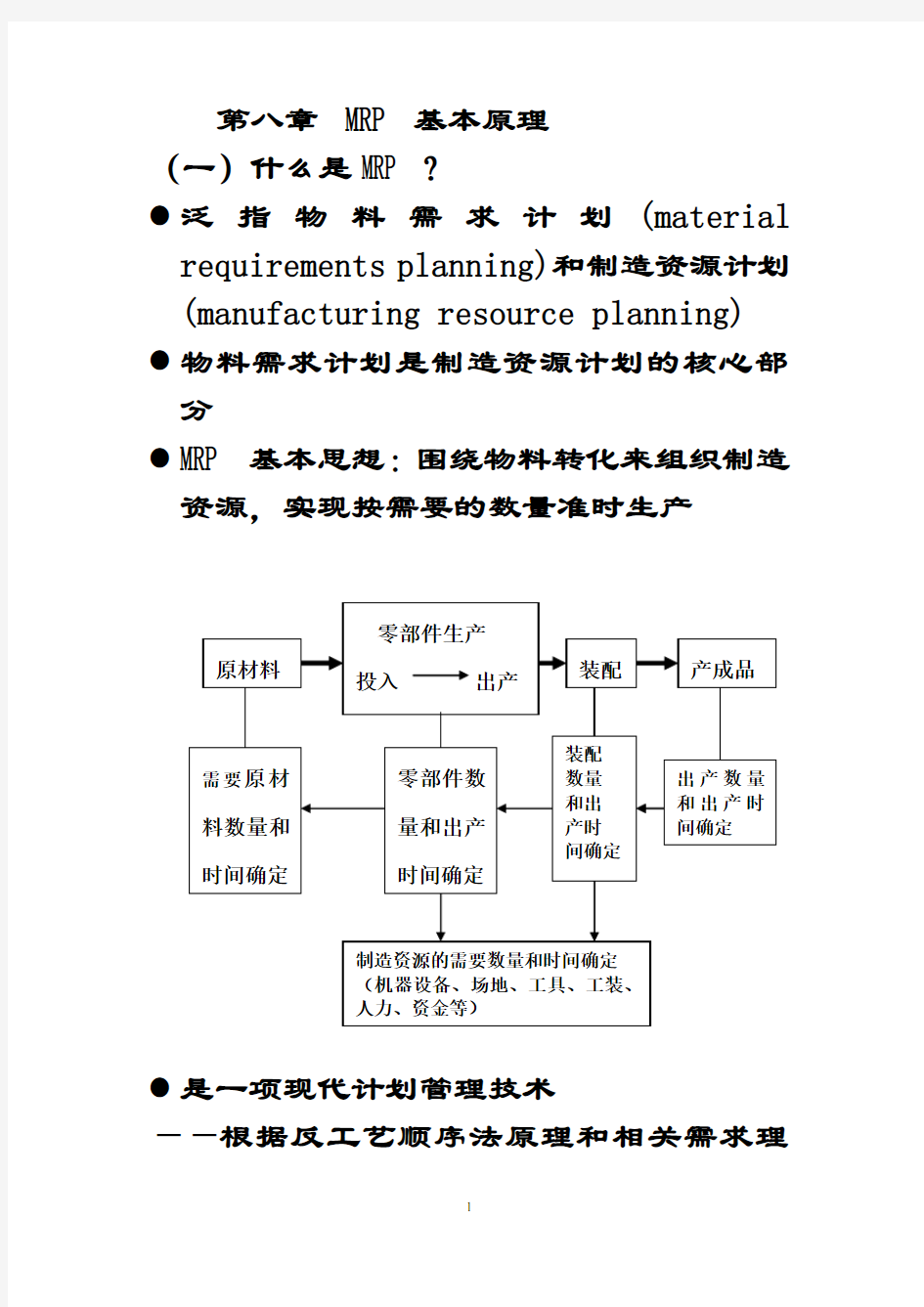 MRP基本原理和系统