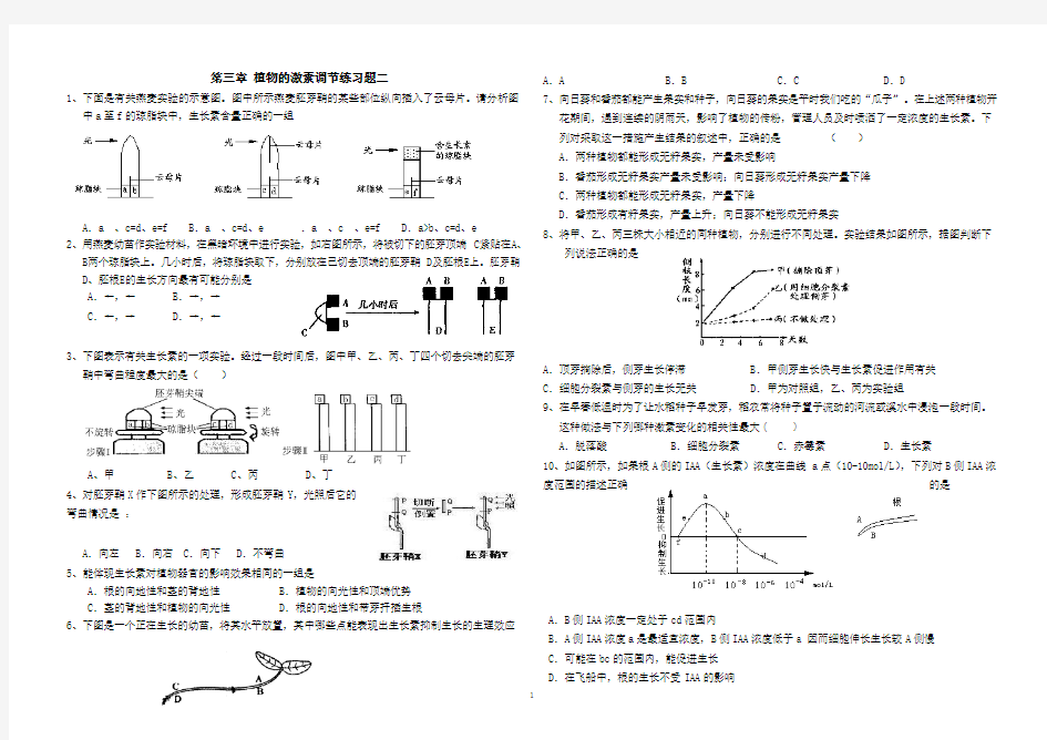 植物的激素调节练习题