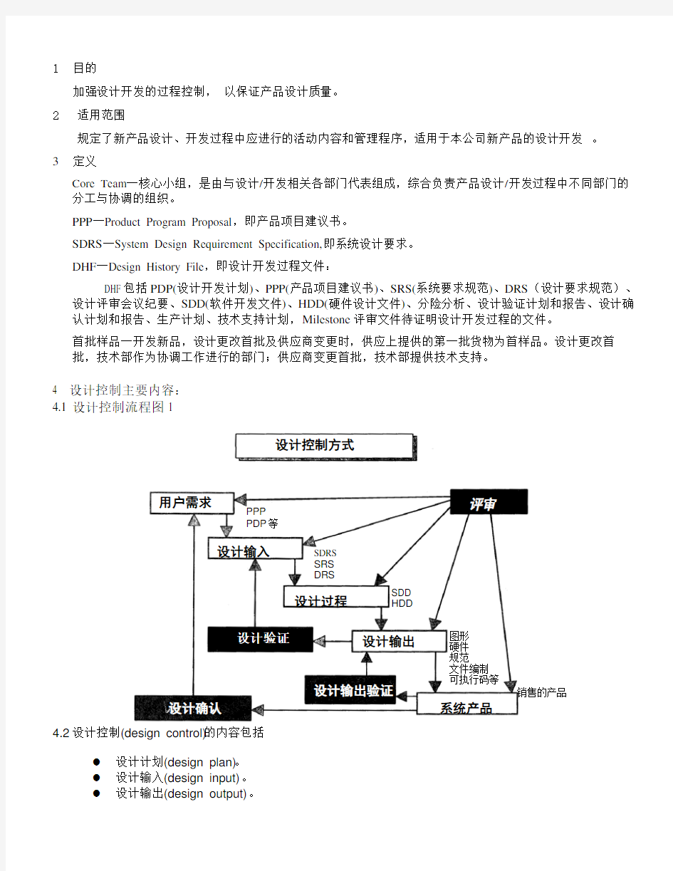 产品设计开发控制流程