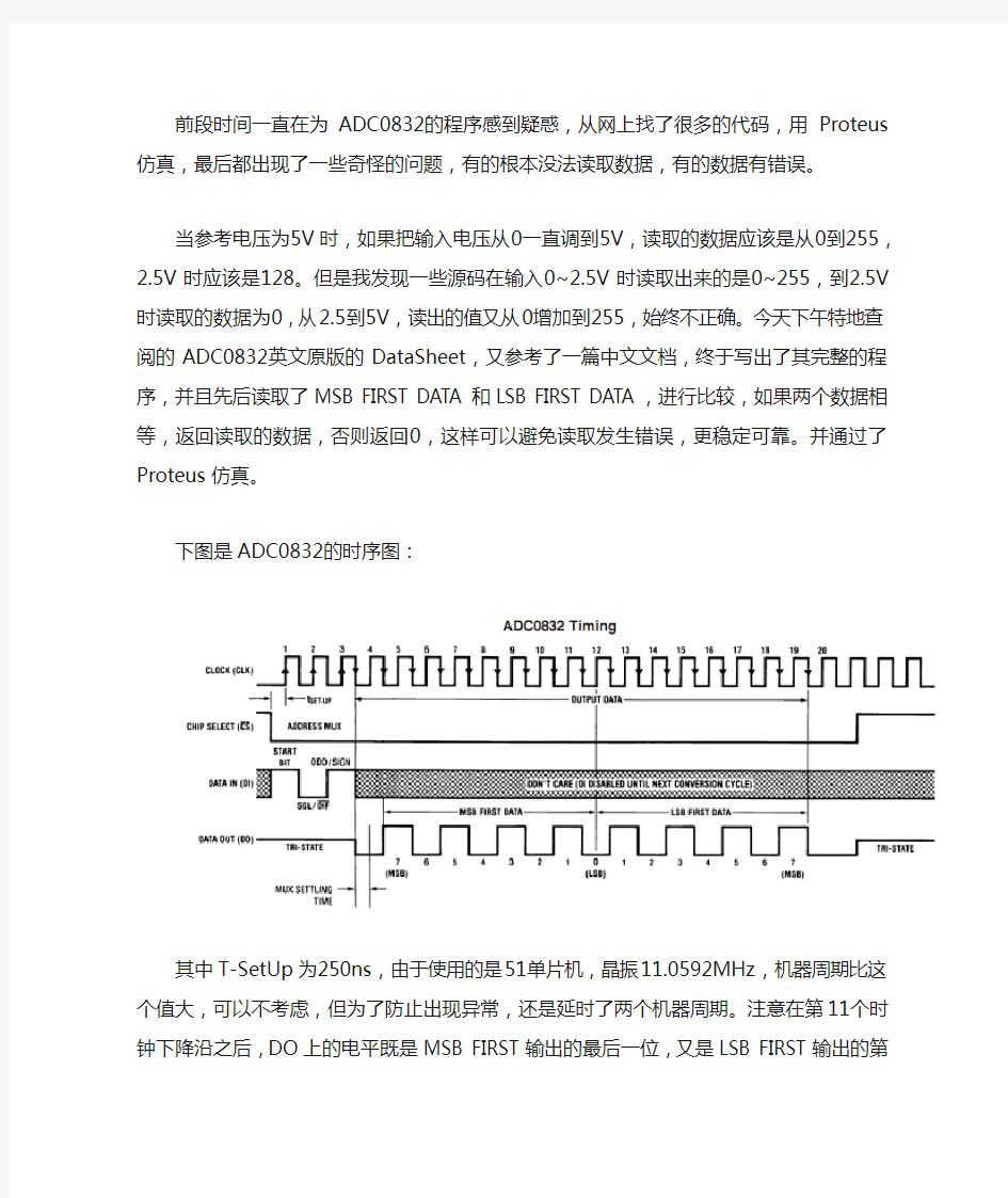 ADC0832程序完整版 源码+Proteus仿真