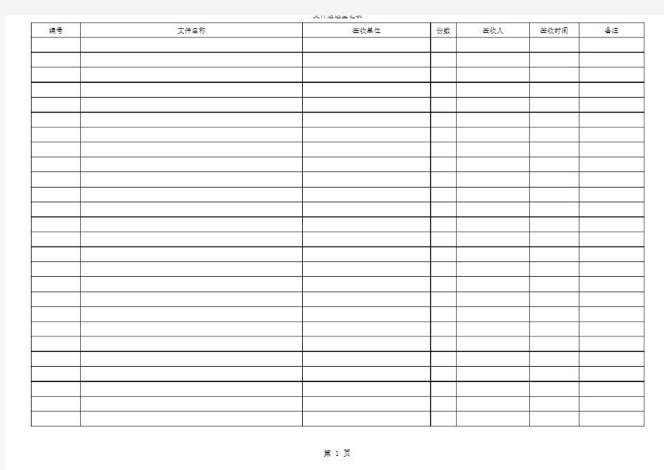 文件签收登记表