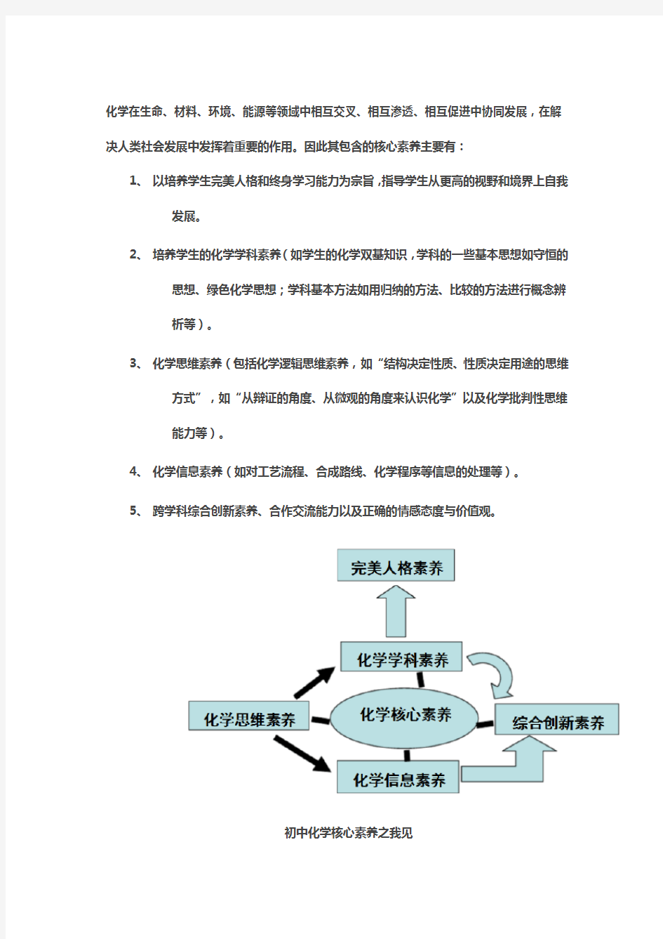 初中化学核心素养