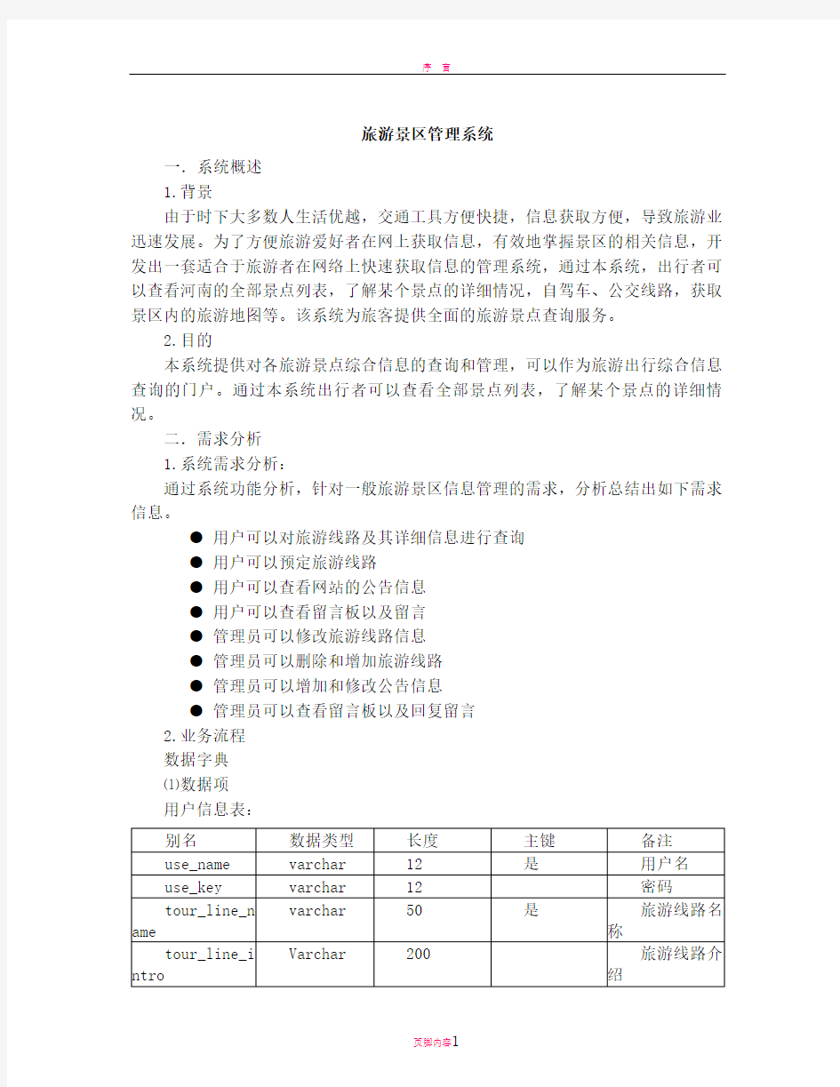 旅游景区管理系统