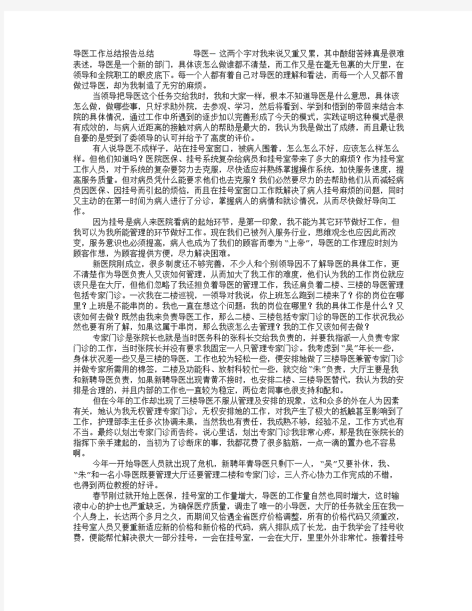 导医个人工作总结