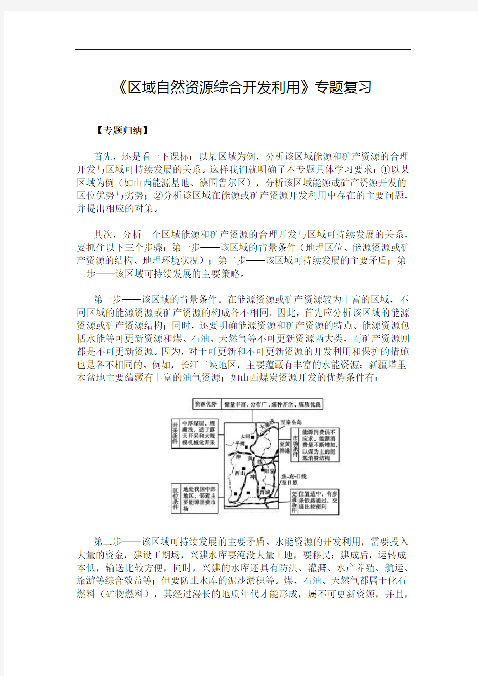 高中地理_《区域自然资源综合开发利用》专题复习