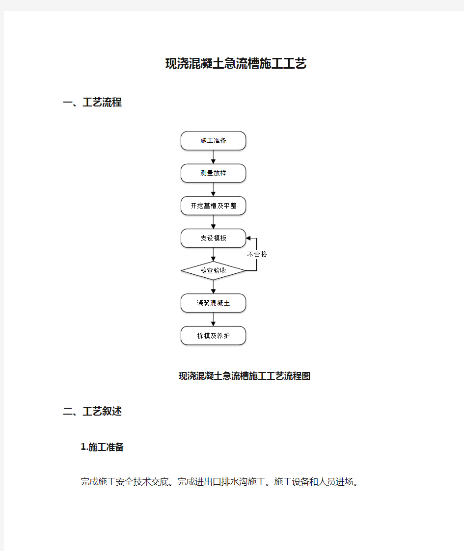 现浇混凝土急流槽施工工艺