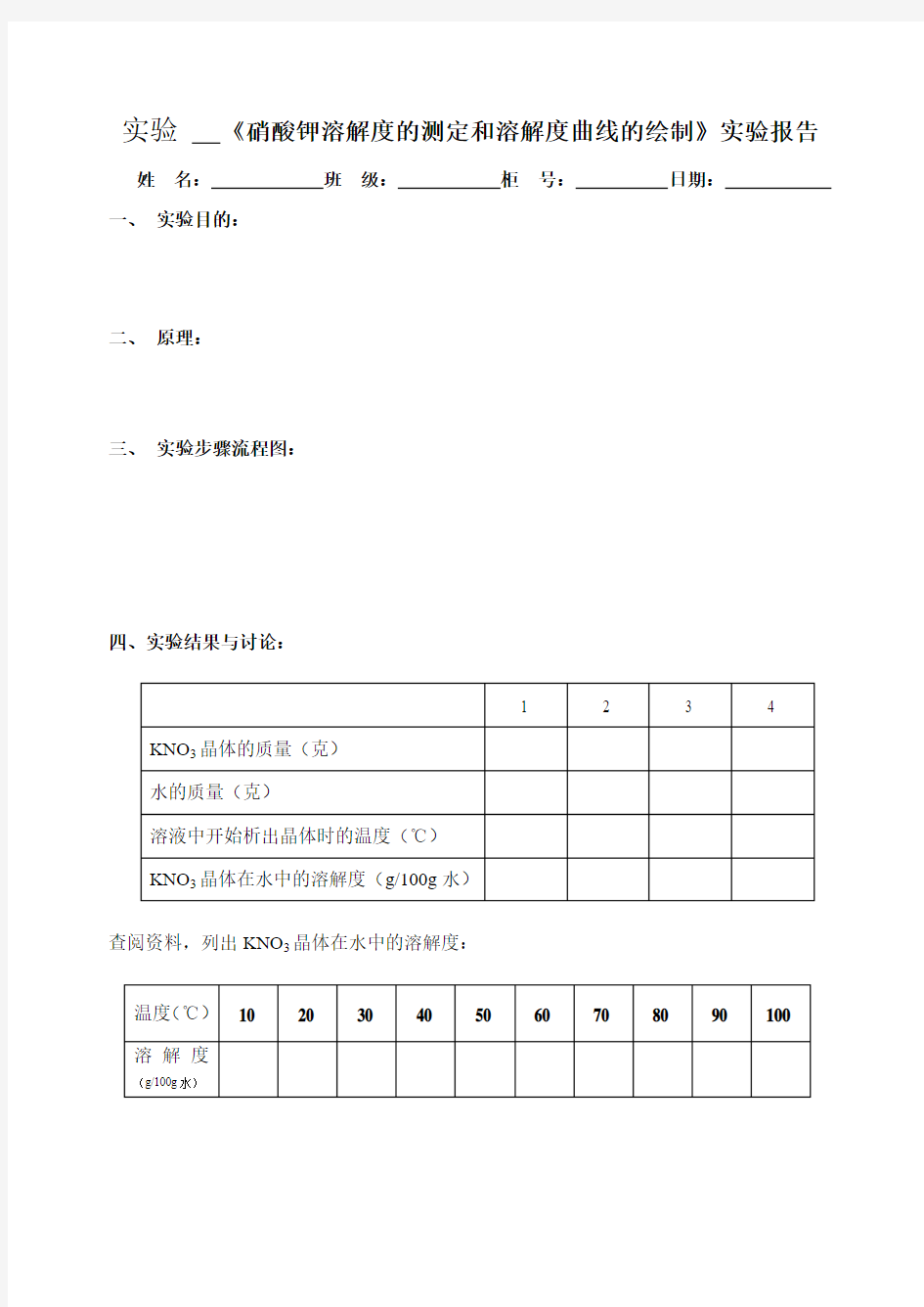 《物质的分离和提纯KNO3的制备》实验报告  扬州大学