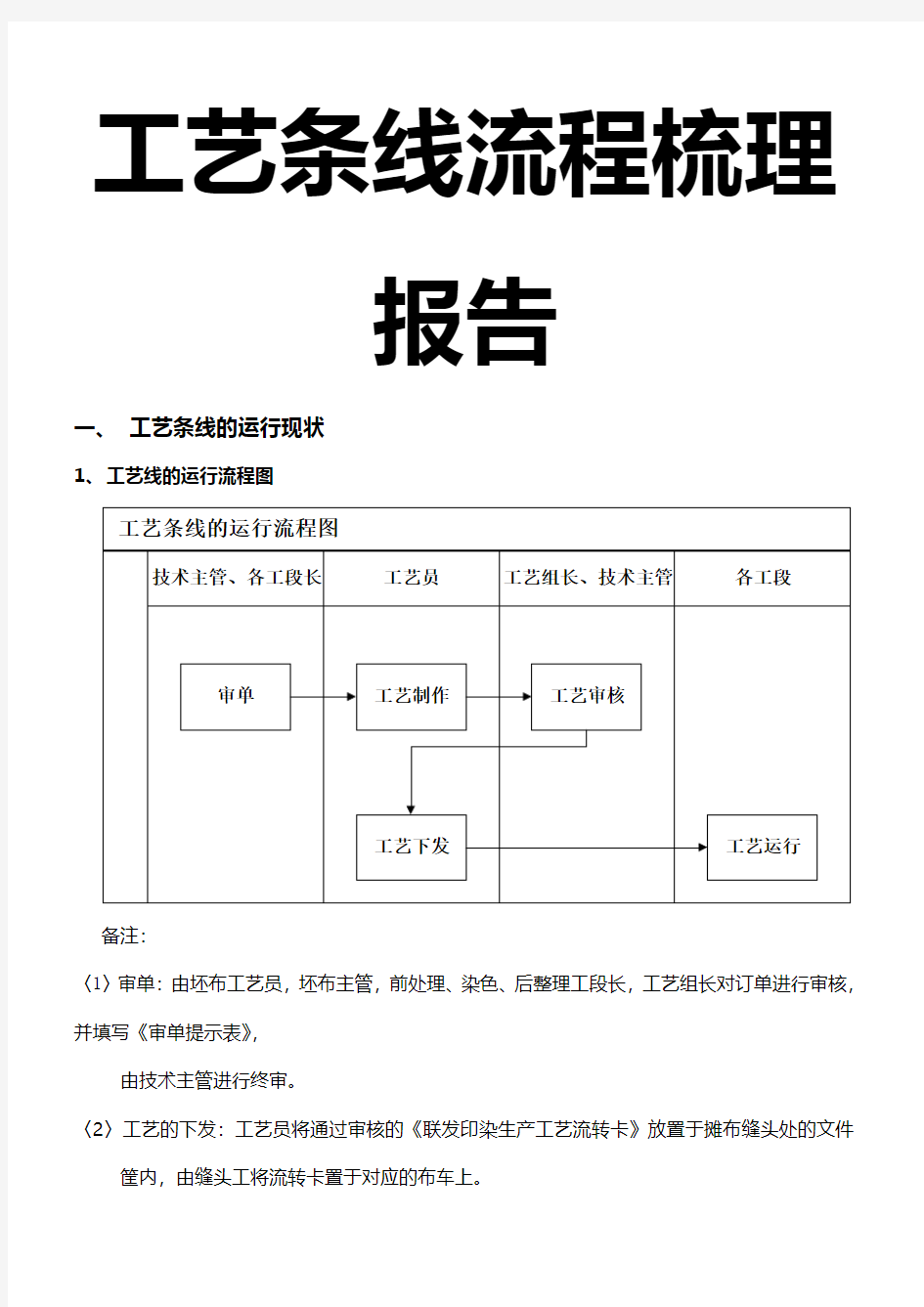 工艺流程梳理报告