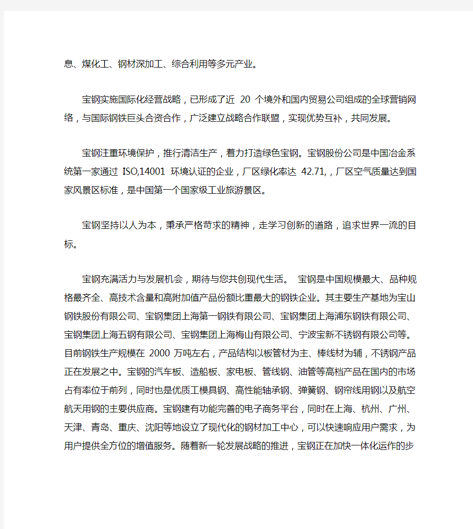 上海宝钢集团有限公司案例分析