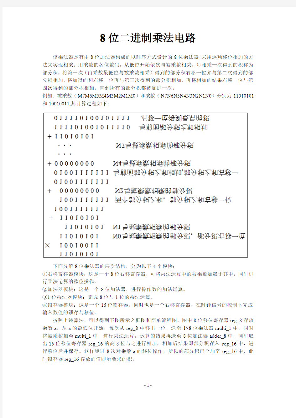 (VHDL)8位二进制乘法器电路程序