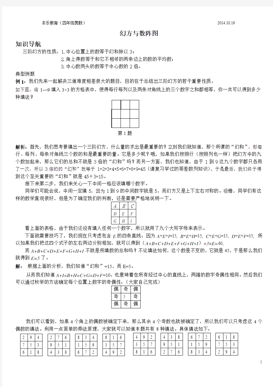 幻方与数阵图