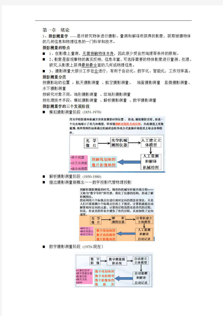 摄影测量学知识点汇总