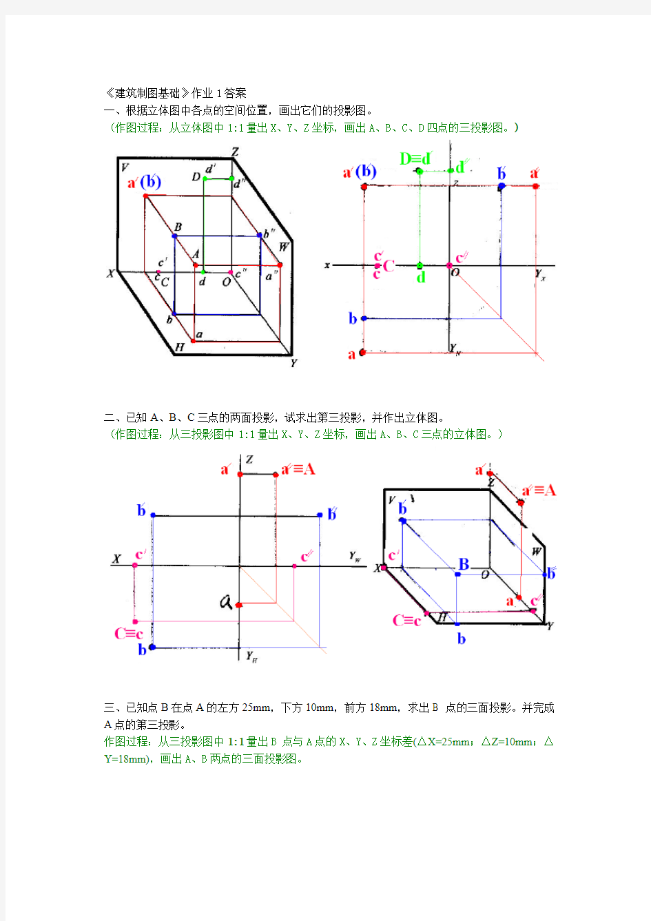 建筑制图基础形成性考核册作业标准答案