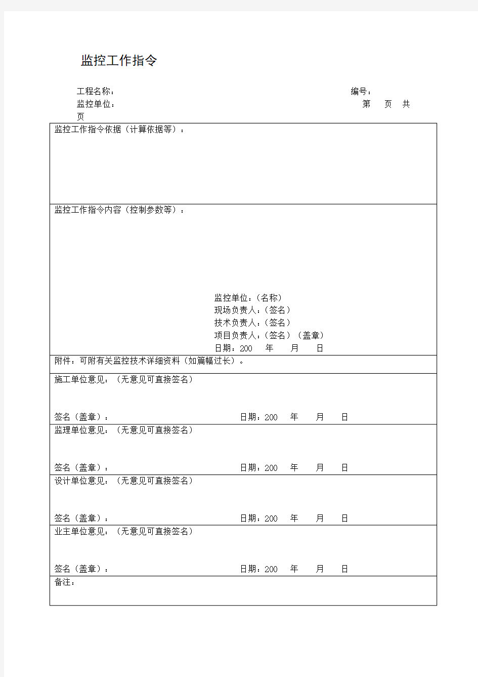 监控工作指令1