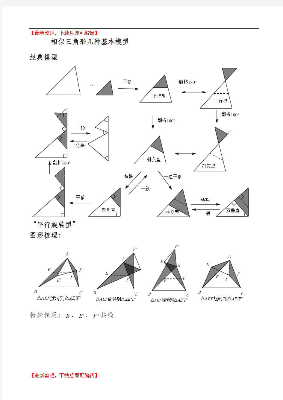 相似三角形几种基本模型(完整资料).doc