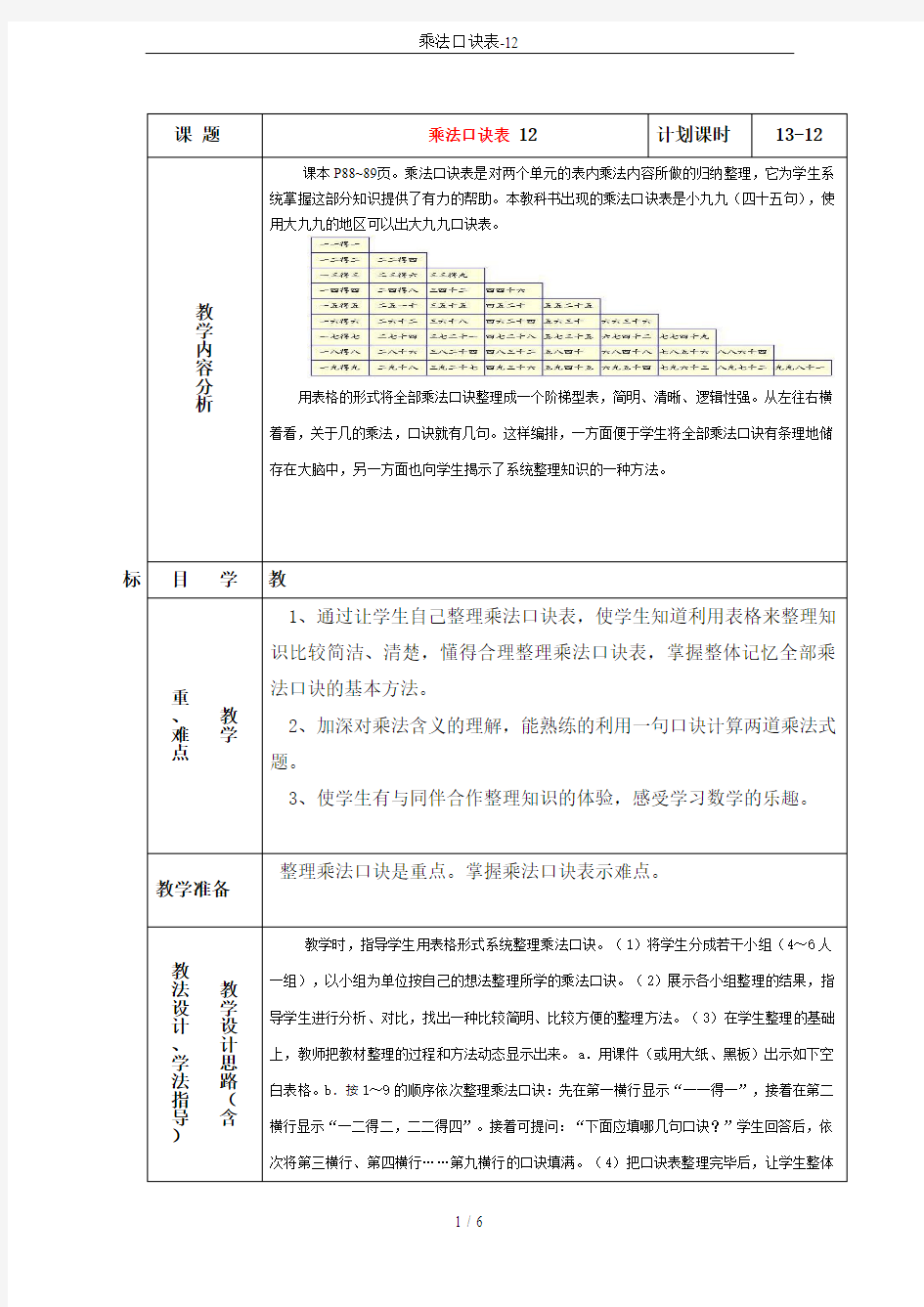 乘法口诀表-12