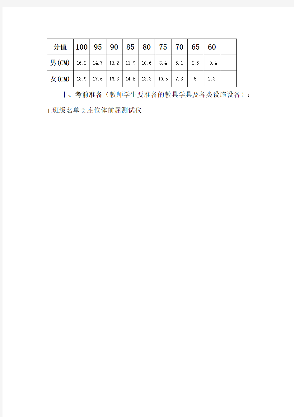 二年级下册体育期末检测方案