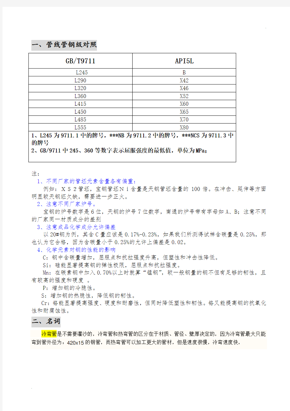 钢管钢级对照表