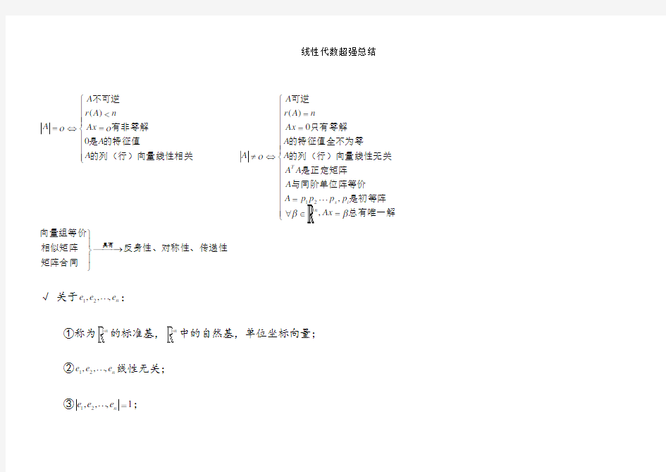 线性代数超强的总结(不看你会后悔的)