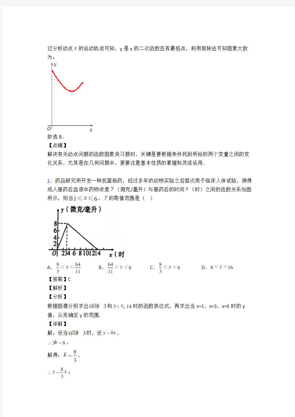 初中数学函数基础知识全集汇编及解析