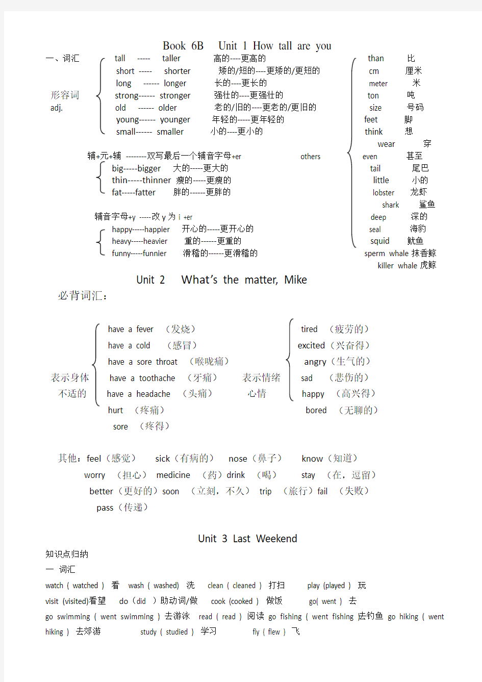 六年级英语下册单词短语整理