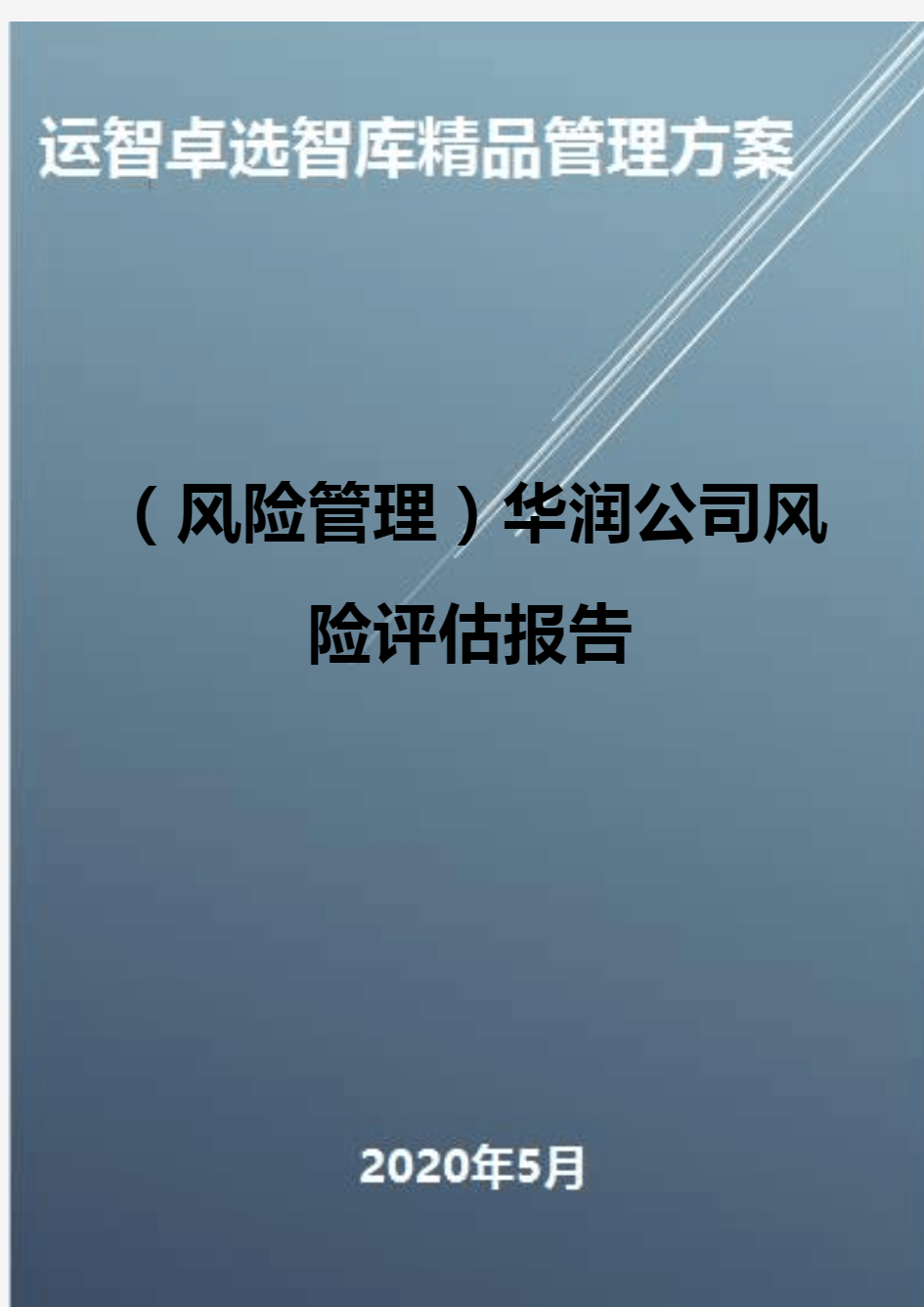 (风险管理)华润公司风险评估报告