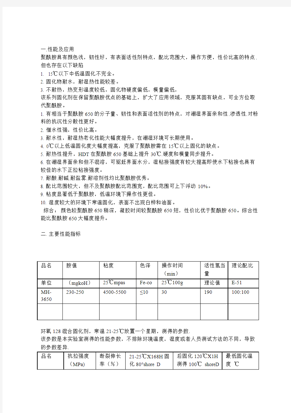 替代聚酰胺的固化剂