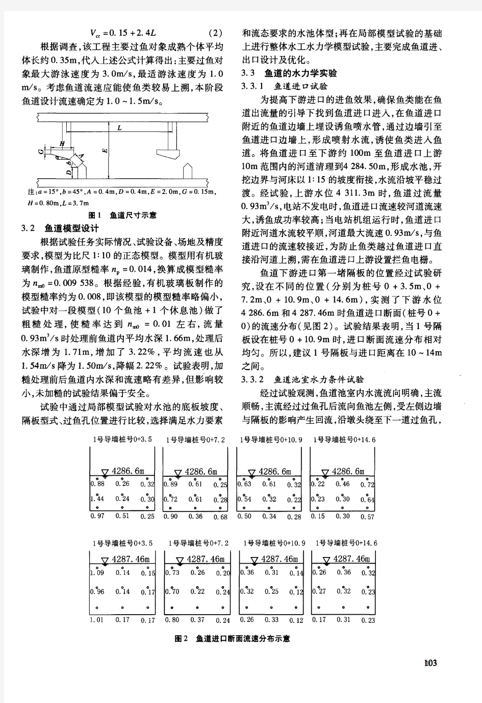 鱼道水力学试验研究