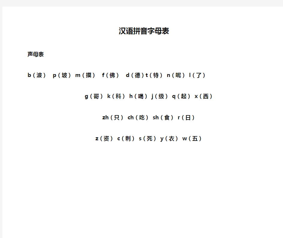 适合外国人学习汉语拼音字母表(汉字发音)-打印张贴