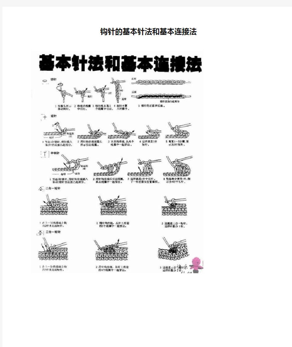 钩针的基本针法和基本连接法