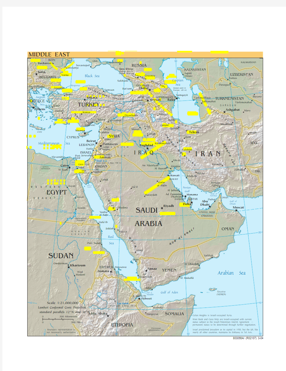 中东地区地图