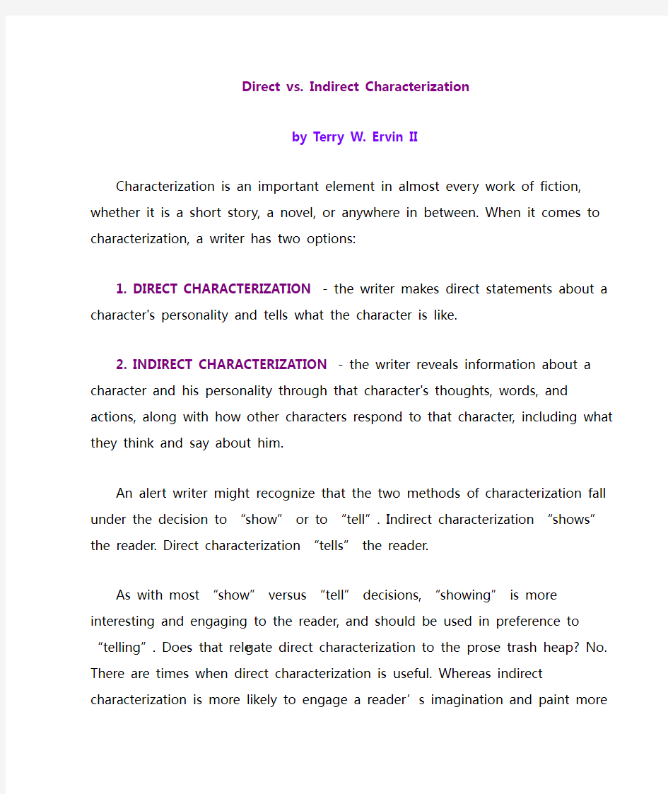 Direct vs indirect characterization