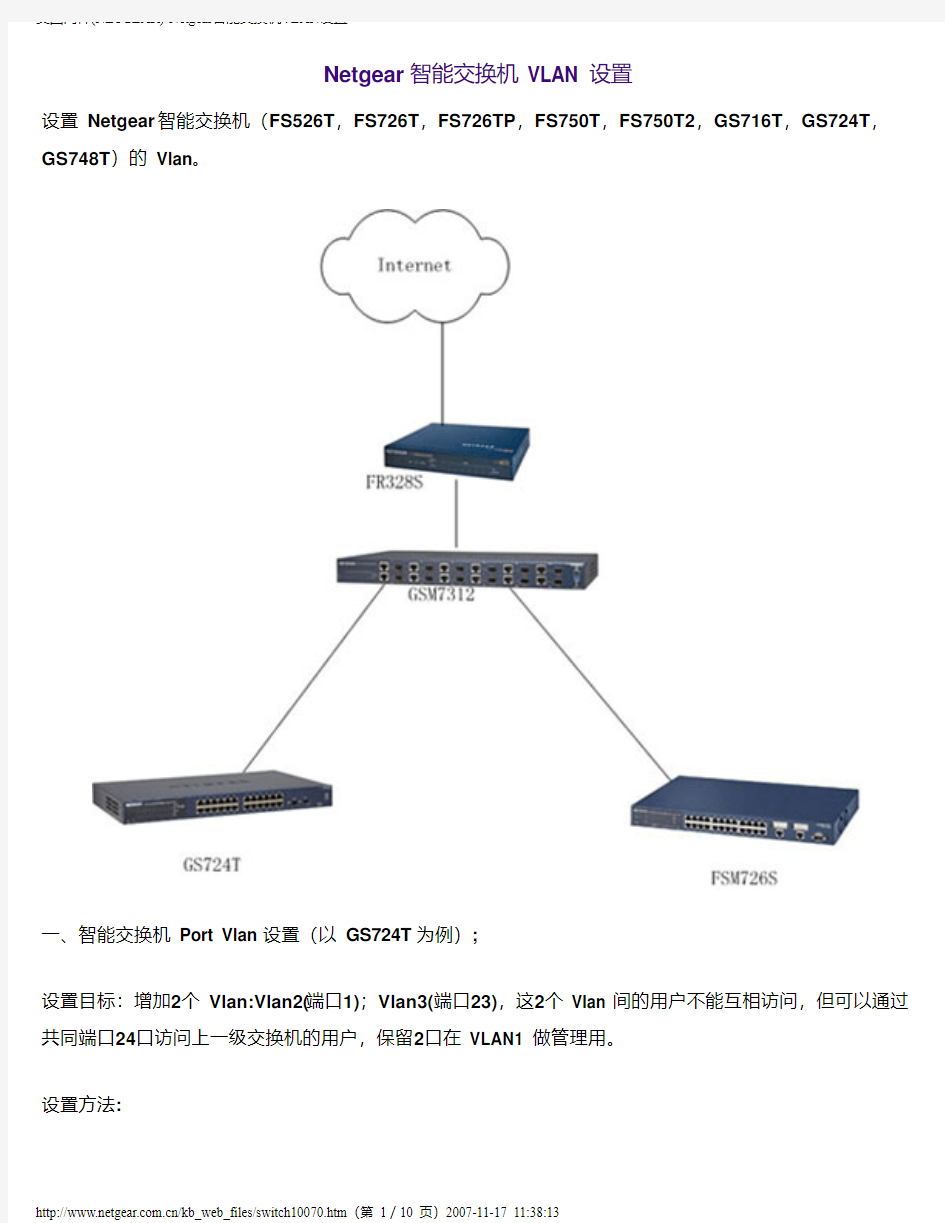 Netgear智能交换机VLAN设置